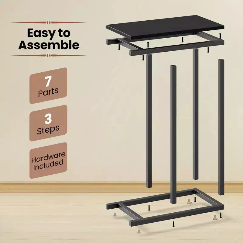 Costway Coffee Tray Sofa Side End Table Ottoman Couch Console Stand TV Lap Snack Black