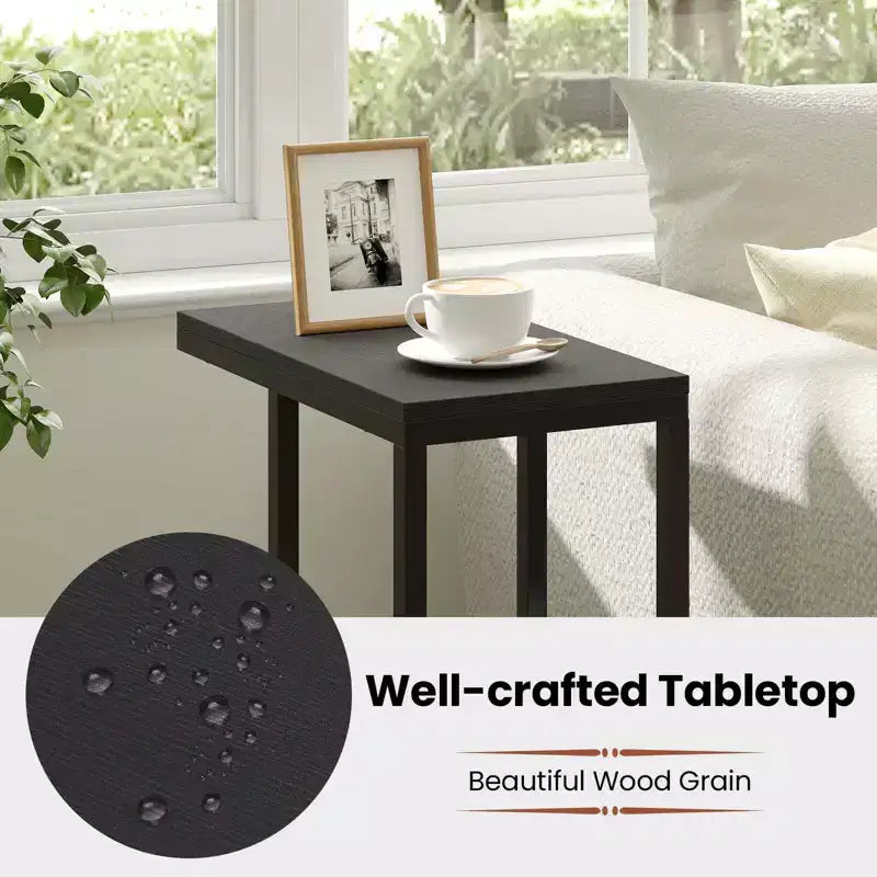 Costway Coffee Tray Sofa Side End Table Ottoman Couch Console Stand TV Lap Snack Black