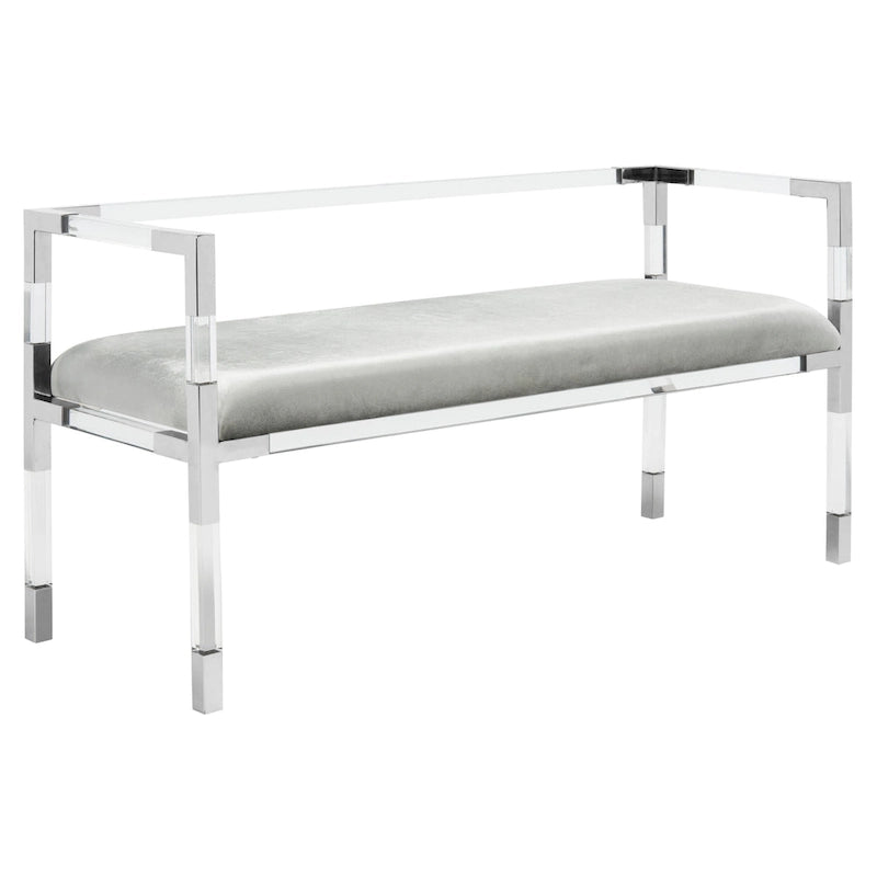 SAFAVIEH Couture Shakti Grey Acrylic Bench - 50Wx18Dx26H
