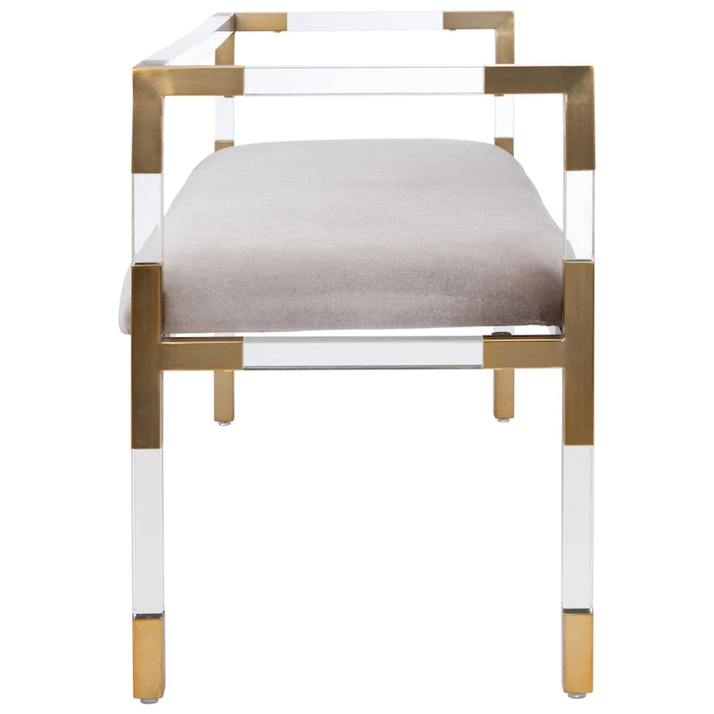 SAFAVIEH Couture Shakti Grey Acrylic Bench - 50Wx18Dx26H