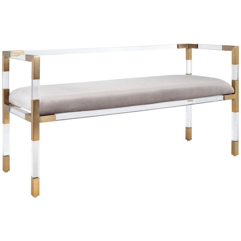 SAFAVIEH Couture Shakti Grey Acrylic Bench - 50Wx18Dx26H
