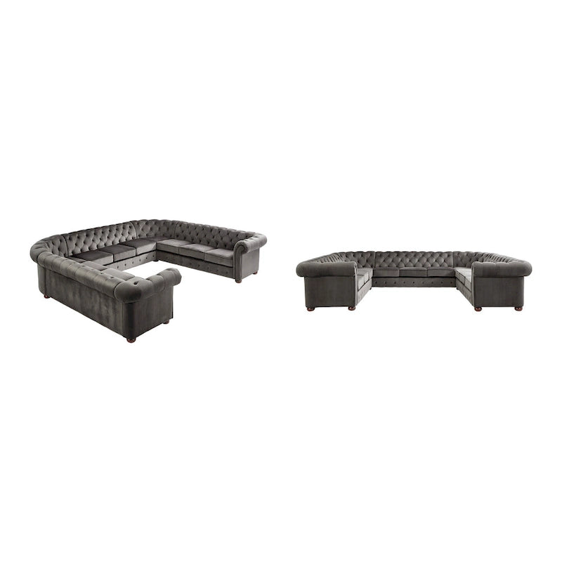 Gdansk 11-Seat U-Shaped Chesterfield Sectional Sofa