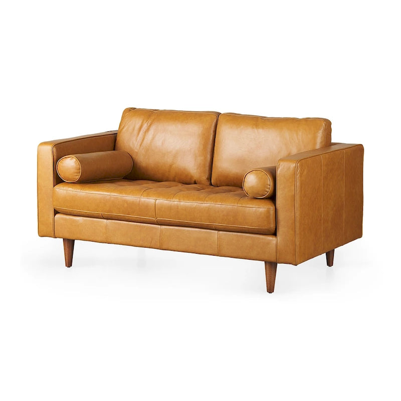 Svend Tan Leather Sofa