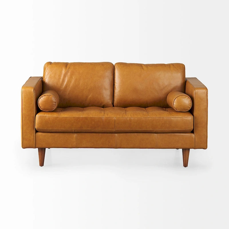 Svend Tan Leather Sofa