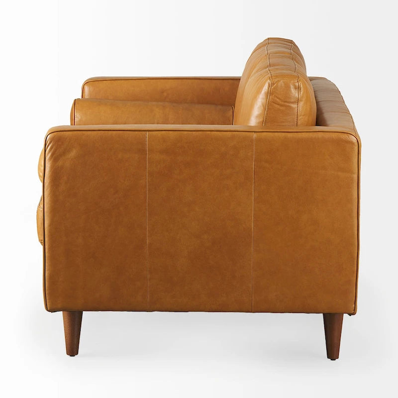 Svend Tan Leather Sofa
