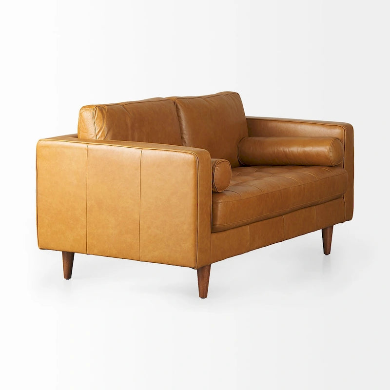 Svend Tan Leather Sofa