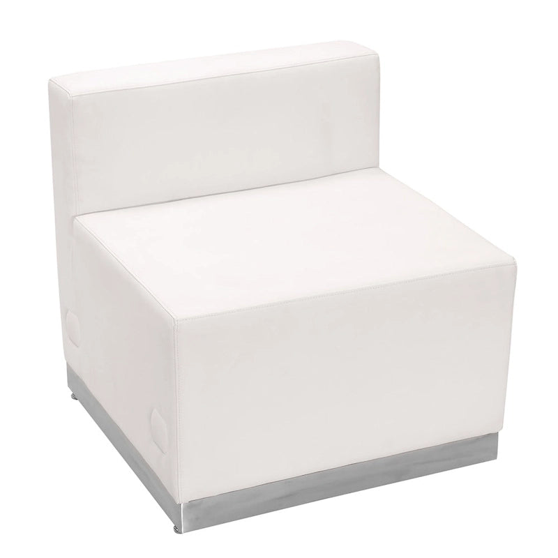 LeatherSoft Chair w/Brushed Stainless Steel Base - Reception Furniture
