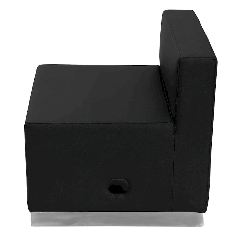 LeatherSoft Chair w/Brushed Stainless Steel Base - Reception Furniture