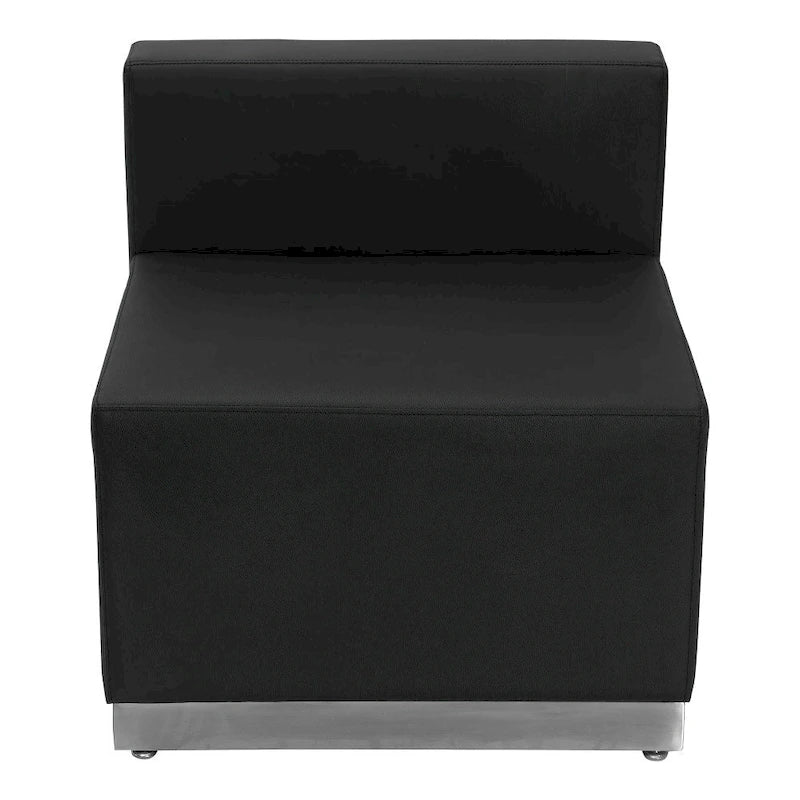 LeatherSoft Chair w/Brushed Stainless Steel Base - Reception Furniture