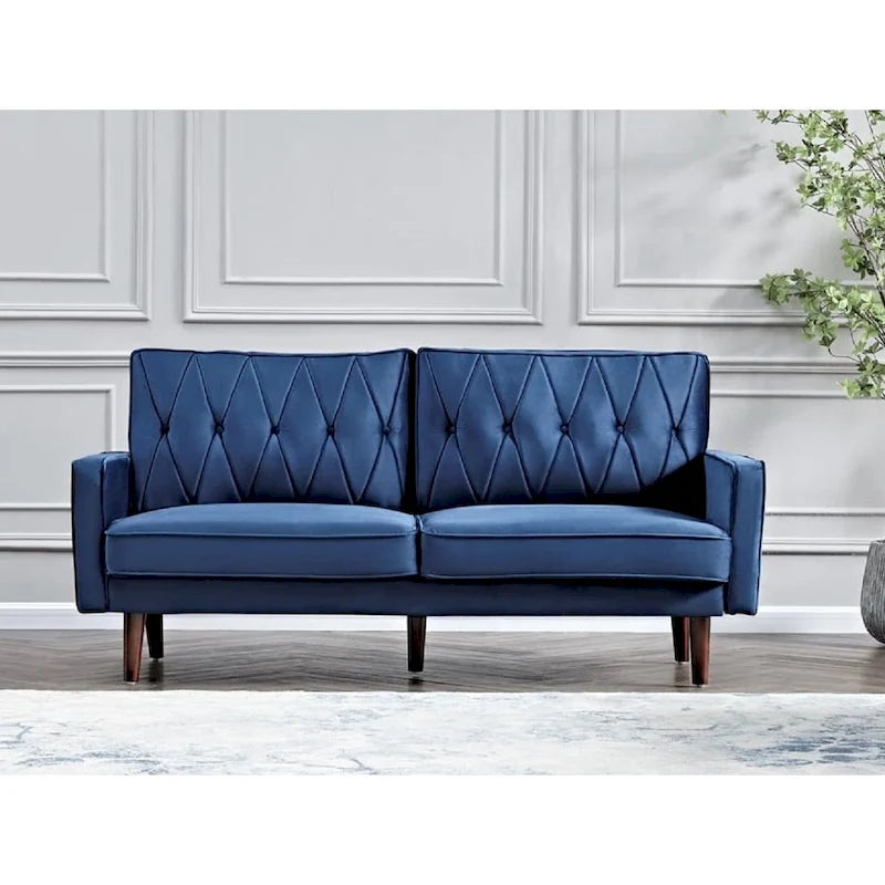 Feemster 69.3 Wide Velvet Tufted Cushion Back Sofa