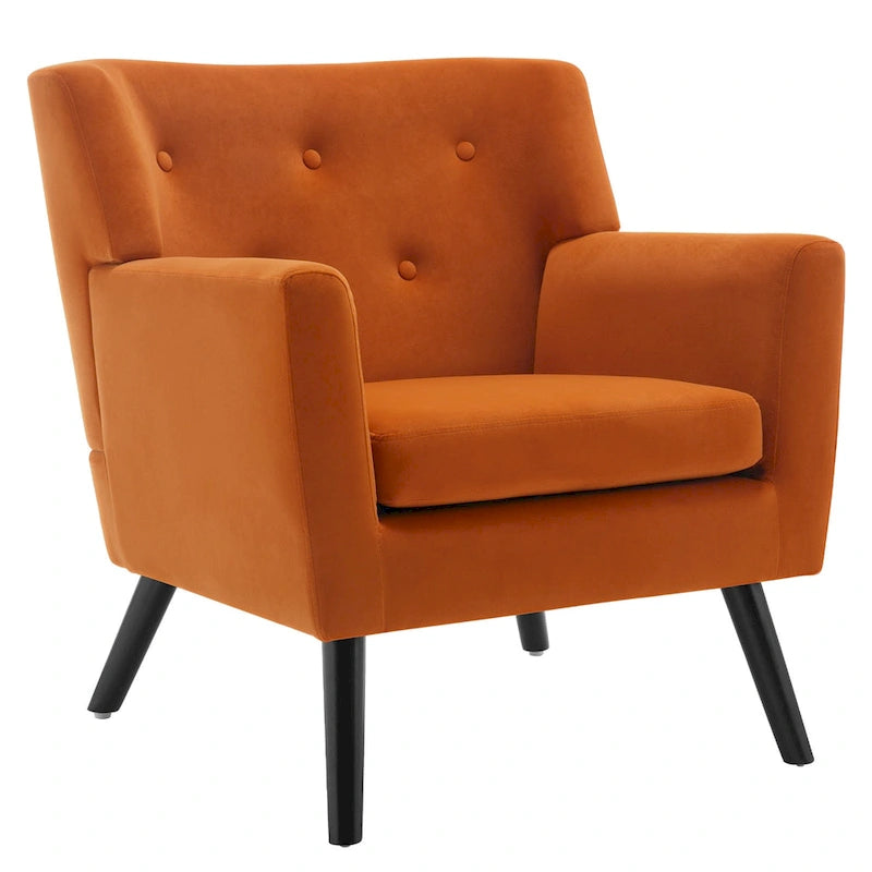 Velvet Upholstered Armchair Tufted Accent Chair, Set of 2 - 30.71H x 28.35 W x 27.56D