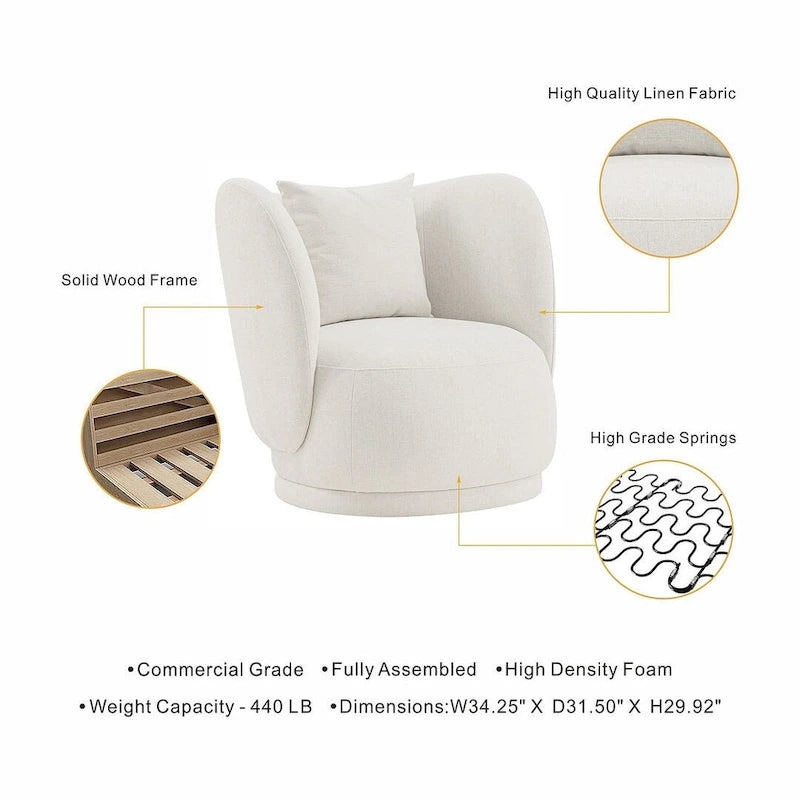 Manhattan Comfort Contemporary Siri Sofa and Accent Chair Set with Pillows