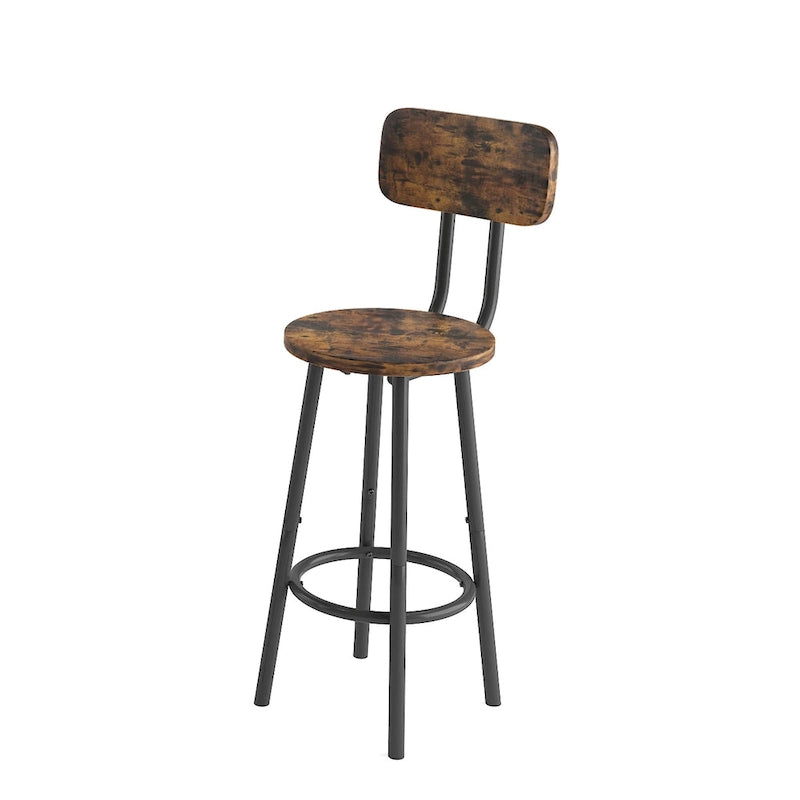 3-Piece Bar Table Set, Round Bar Table with 2 Stools and Storage Shelf- 23.6x36.2 inch
