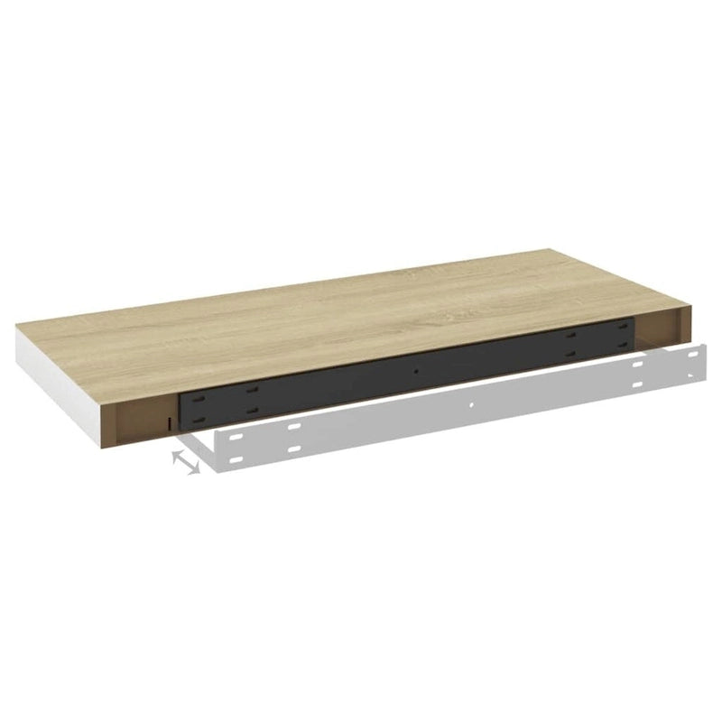 Floating Wall Shelves 2 pcs 23.6x9.3x1.5 MDF - 23.6 x 9.3 x 1.5 (L x W x H)