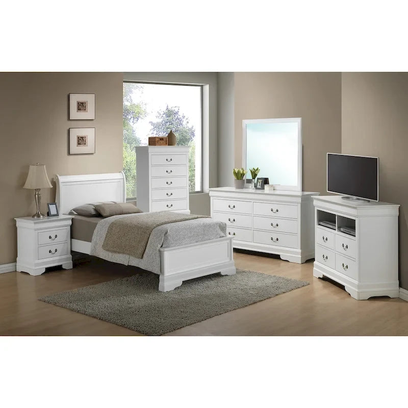 Louis Philippe Sleigh Twin Panel Bed