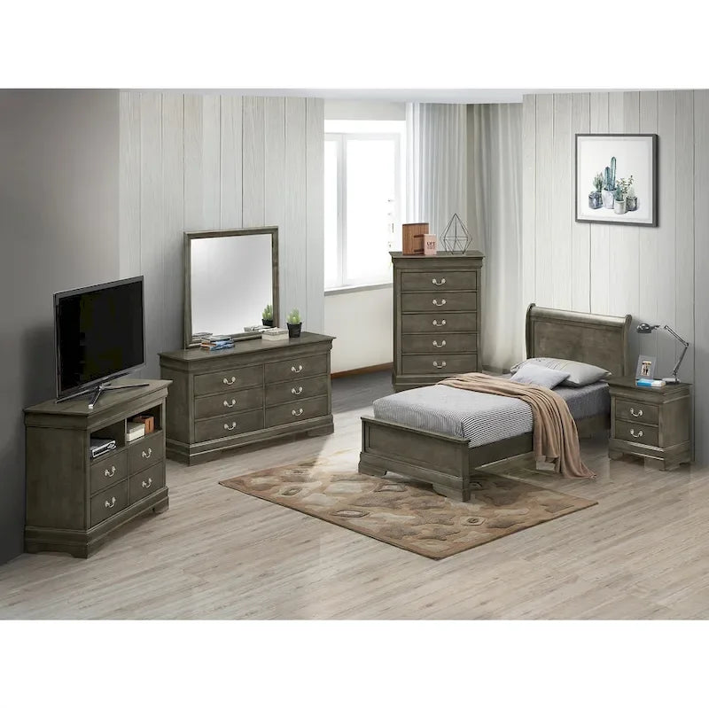Louis Philippe Sleigh Twin Panel Bed