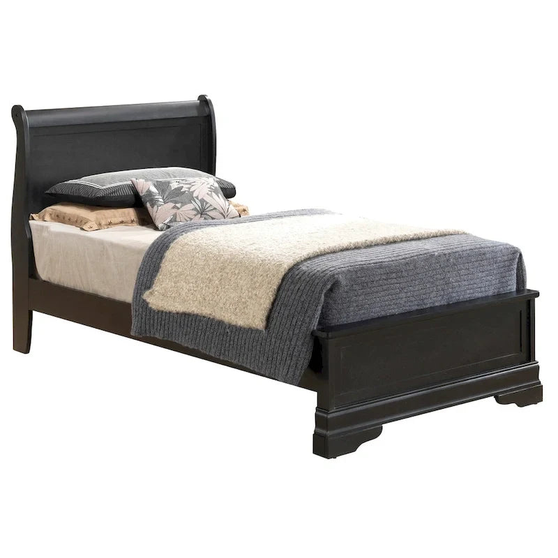 Louis Philippe Sleigh Twin Panel Bed