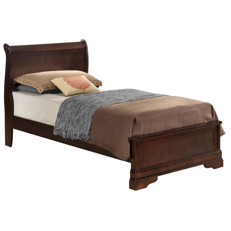 Louis Philippe Sleigh Twin Panel Bed