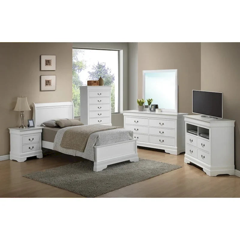 Louis Philippe Sleigh Twin Panel Bed