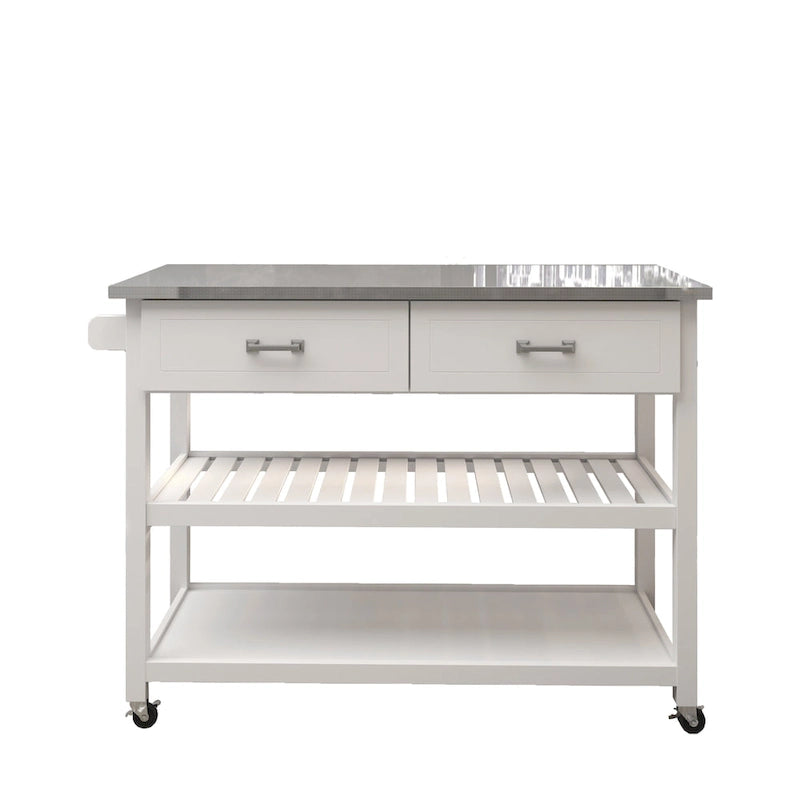 Stainless Steel Top Kicthen Cart With Two Drawers