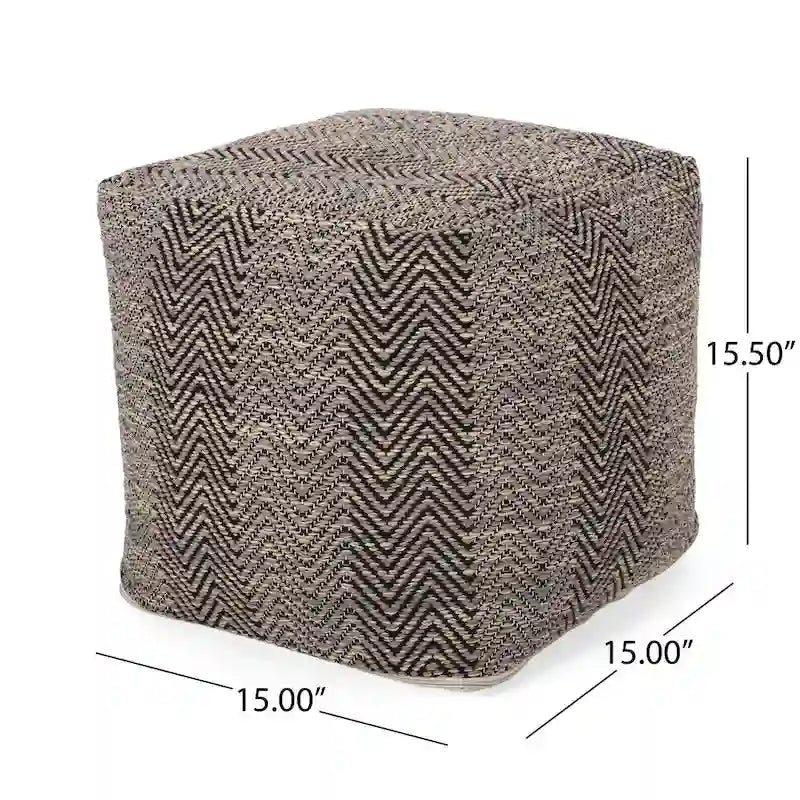 Bowmont Hand-Crafted Cotton Cube Pouf by Christopher Knight Home