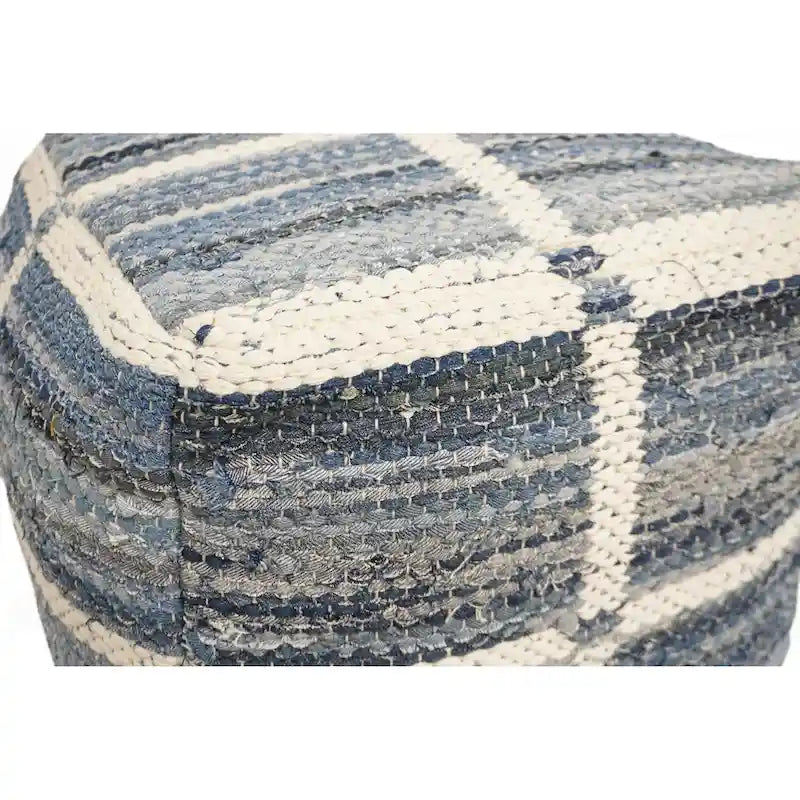 Home&Manor Wool Cotton Marinez Pouf