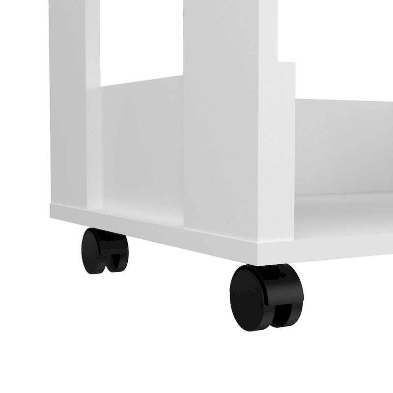 FM Furniture Gladiolus Kitchen Island, Two Cabinets, Three Open Shelves