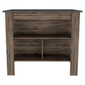 HomeRoots Dark Brown and Onyx Kitchen Island with Three Storage Shelves - 27.5 X 40.50 X 27.50