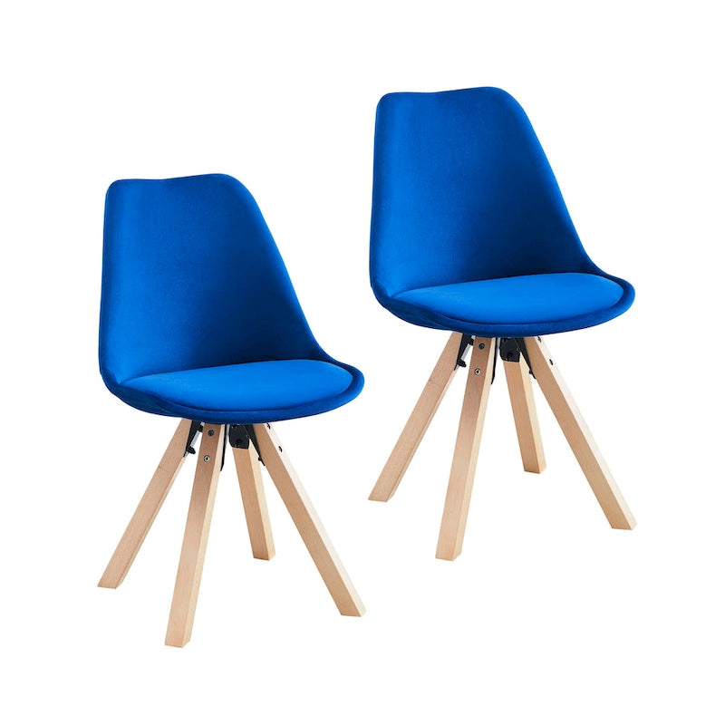 Porthos Home Poppy Dining Chairs Set of 2, Velvet and Beechwood