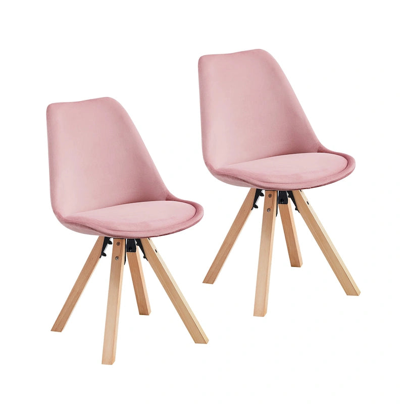 Porthos Home Poppy Dining Chairs Set of 2, Velvet and Beechwood
