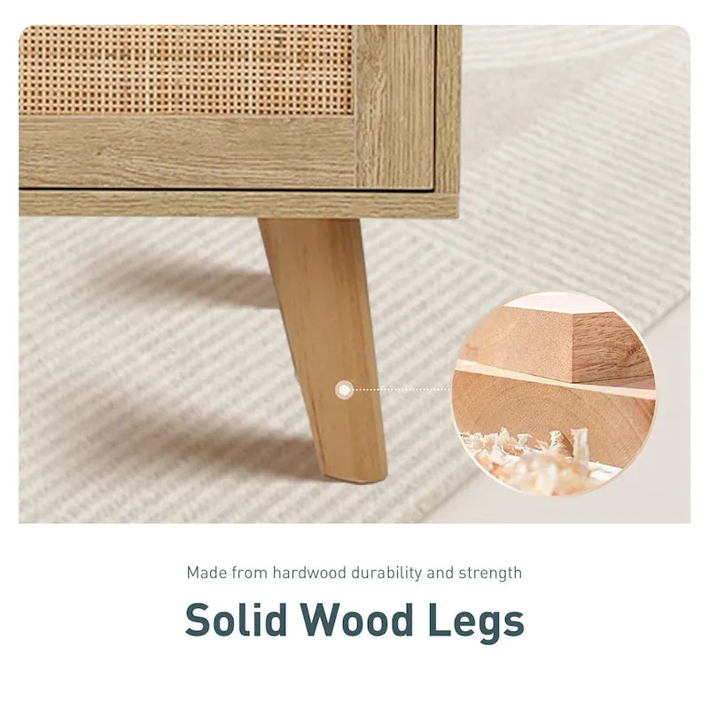 Rattan Drawer Accent Storage Cabinet for Living Room