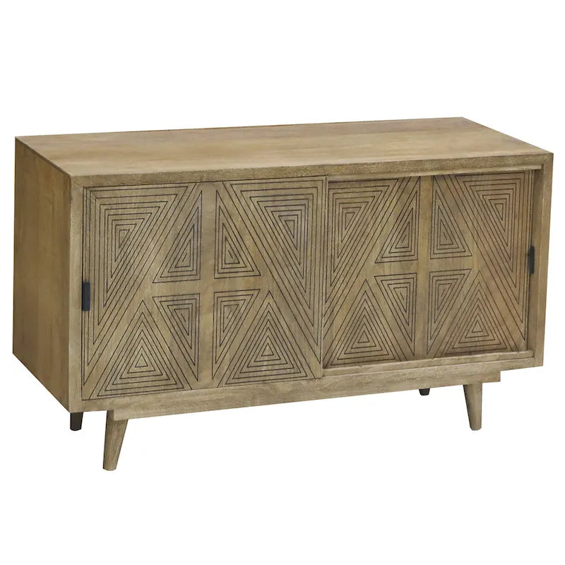 Bidi Mid-Century Modern Solid Wood 2-shelf Buffet by Furniture of America