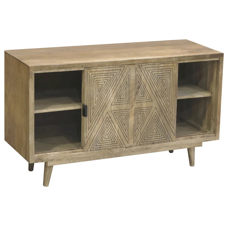 Bidi Mid-Century Modern Solid Wood 2-shelf Buffet by Furniture of America