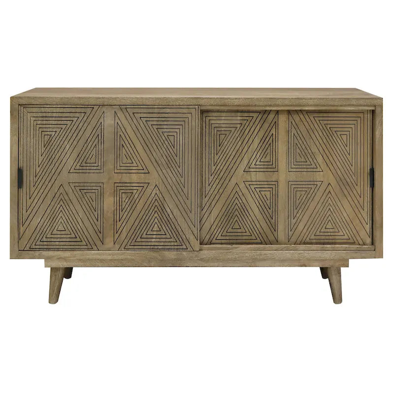 Bidi Mid-Century Modern Solid Wood 2-shelf Buffet by Furniture of America