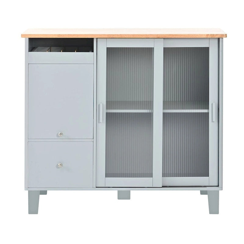 Folding Kitchen Cart with LED Lights