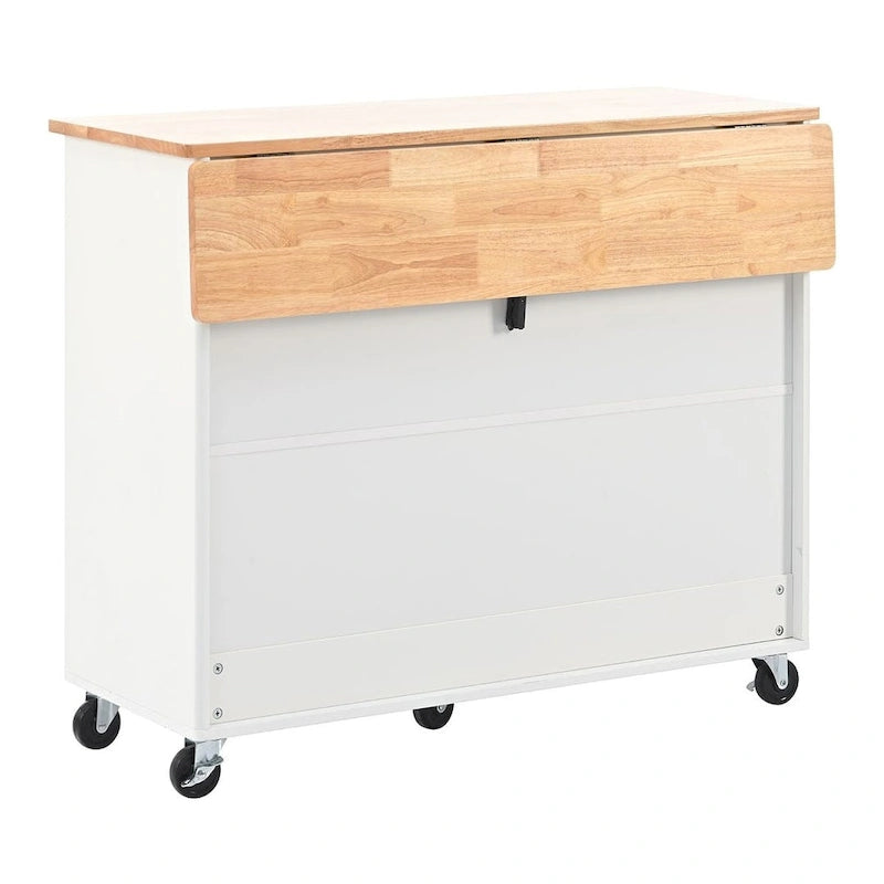 Folding Kitchen Cart with LED Lights