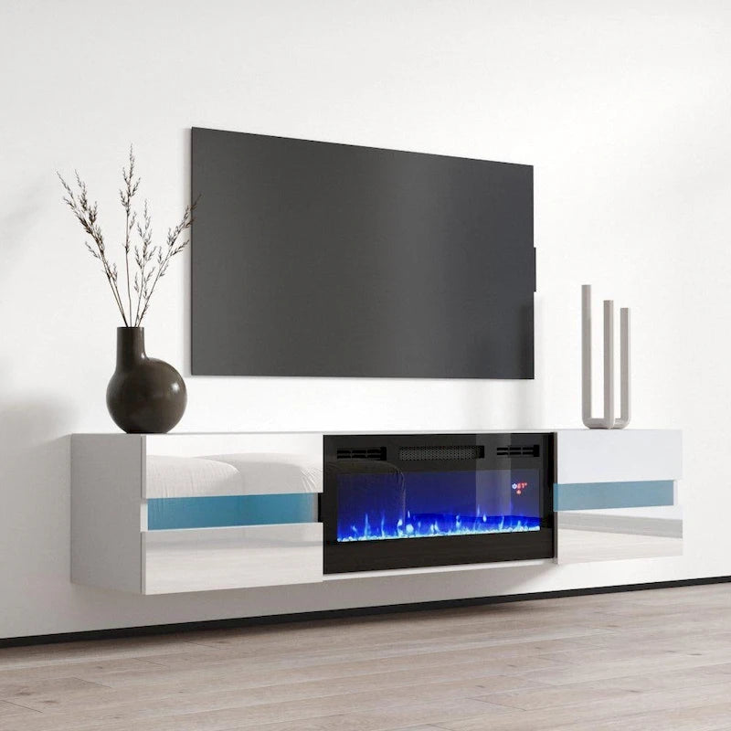 Metro EF Wall Mounted Electric Fireplace 72 TV Stand