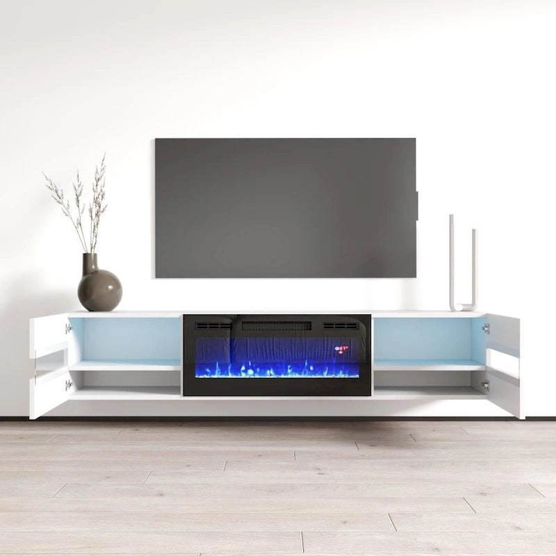Metro EF Wall Mounted Electric Fireplace 72 TV Stand
