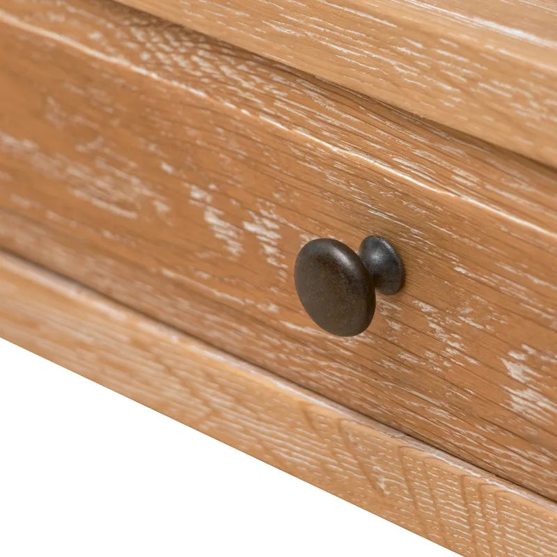 Bedroom Furniture Solid Oak Nightstand Bedside Accent End Table with 2-drawer & Shelves