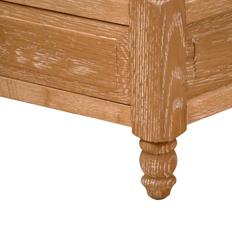 Bedroom Furniture Solid Oak Nightstand Bedside Accent End Table with 2-drawer & Shelves
