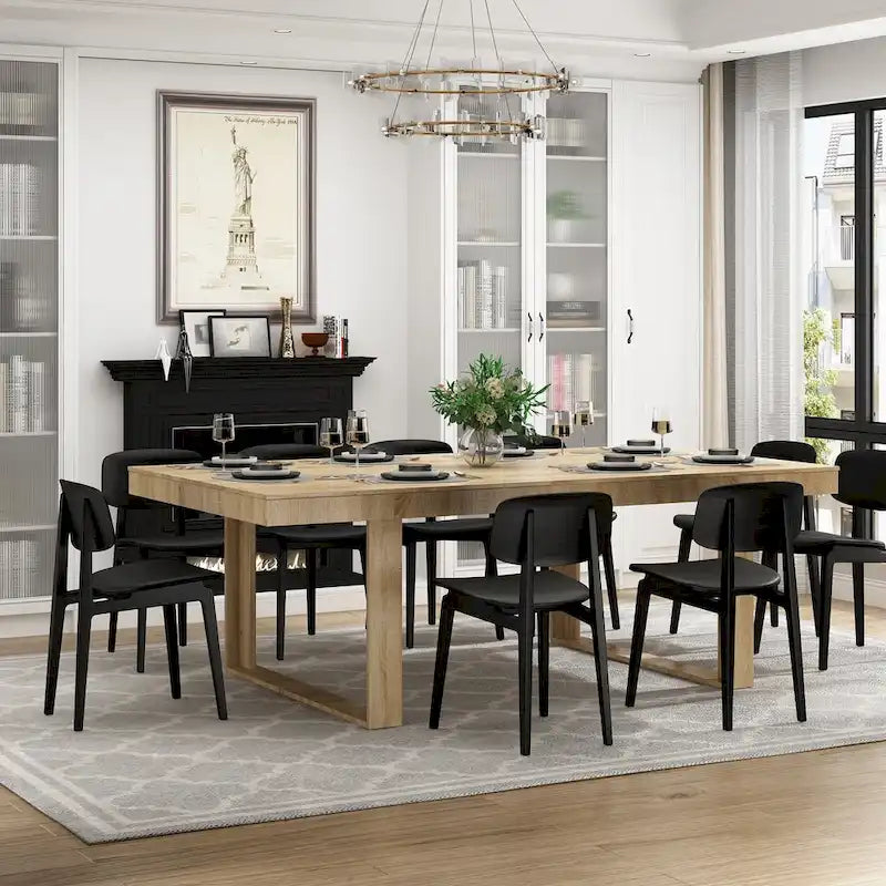 Business Furniture 86.6W x 47.2D Conference Table with Wood Base Desk