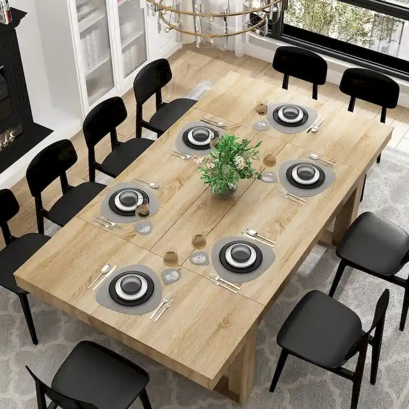 Business Furniture 86.6W x 47.2D Conference Table with Wood Base Desk