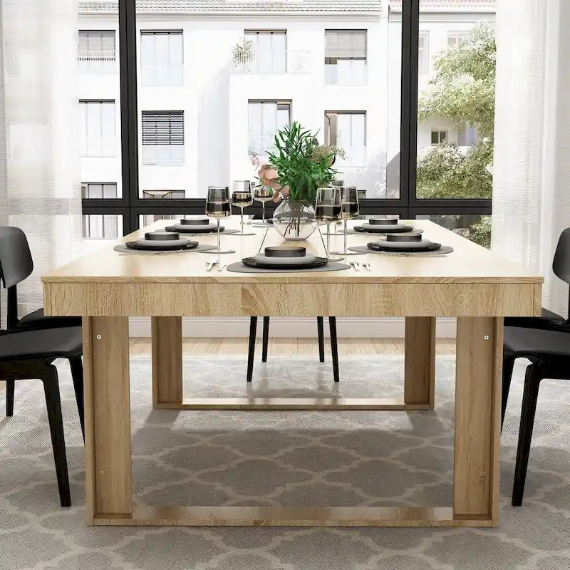 Business Furniture 86.6W x 47.2D Conference Table with Wood Base Desk