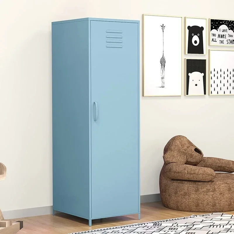 Metal Armoires Locker Cabinet for Kid with Hanging Rod and Shelves