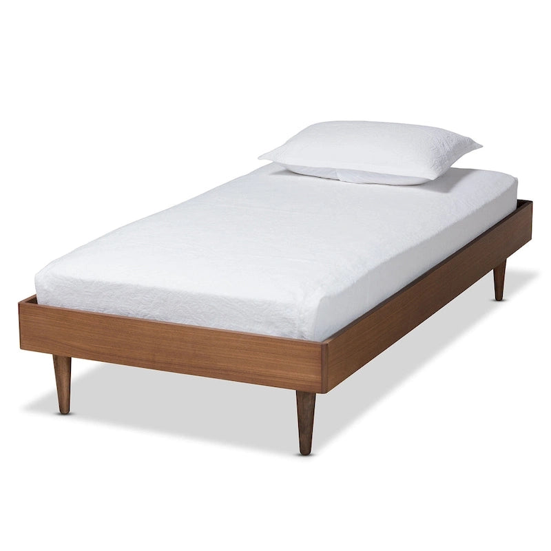 Rina Modern Ash Walnut Finished Wood Twin Size Platform Bed Frame