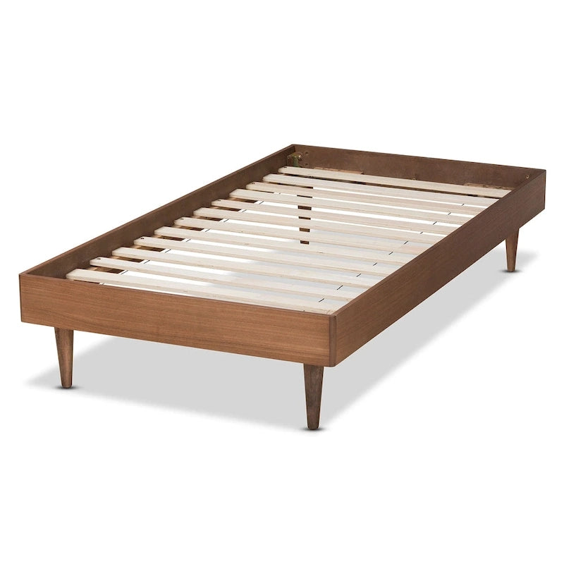 Rina Modern Ash Walnut Finished Wood Twin Size Platform Bed Frame