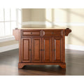 Crosley LaFayette Classic Cherry Natural Wood Top Kitchen Island - 18d x 51.5w x 36h