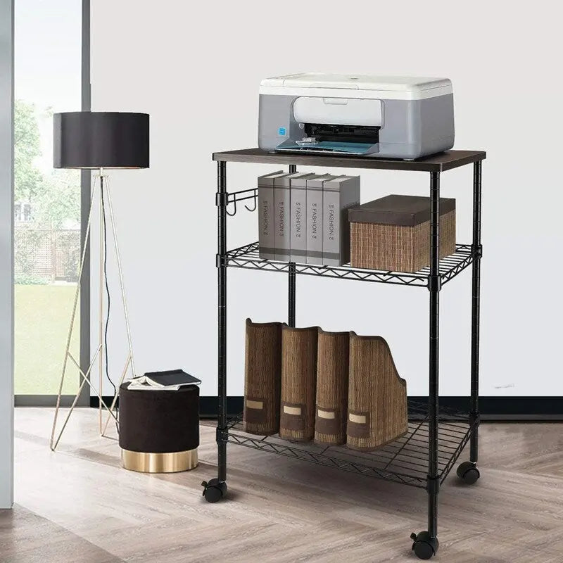 Metal Storage 3-Tier Rolling Kitchen Utility Cart