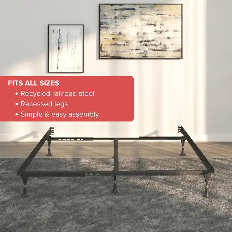 Atlas-Lock Keyhole Bed Frame Twin/Full with Glides