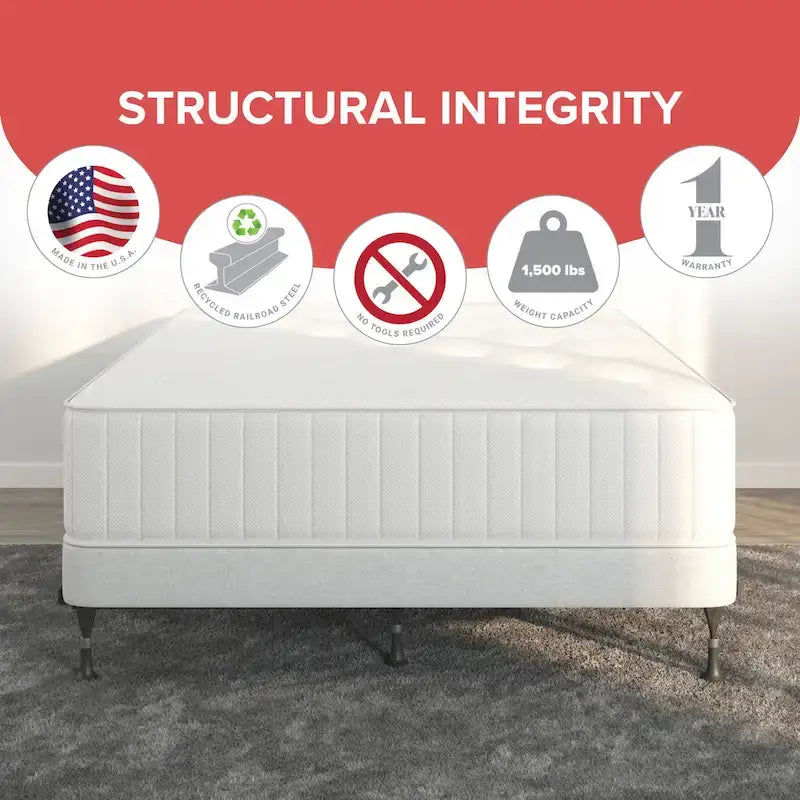 Atlas-Lock Keyhole Bed Frame Twin/Full with Glides